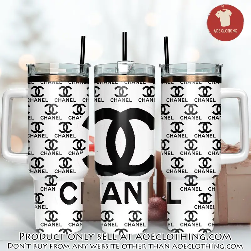 Black chanel logo 40oz stanley tumbler ktb1061 aoe2419981